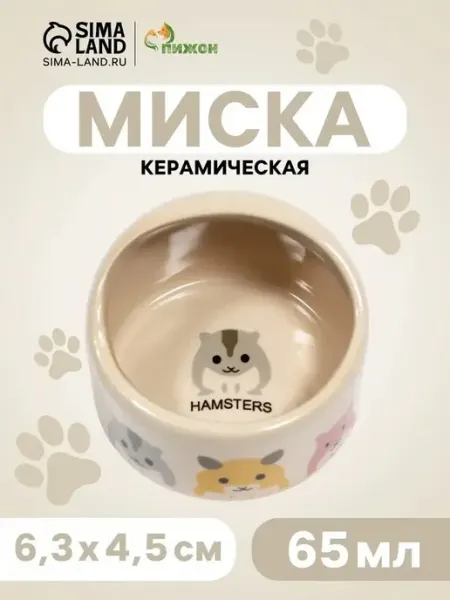 Эстетичная керамическая миска для мелких питомцев