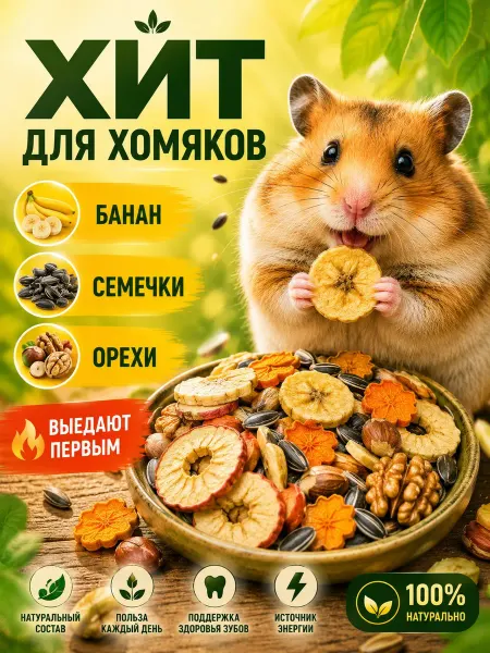 ХИТ для хомяков — лакомство для грызунов 100 гр