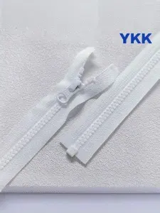 Разъемная застежка молния YKK Тип 5, 50 см, белая нейлоновая с одним бегунком трактор для куртки, пуховика, жилета