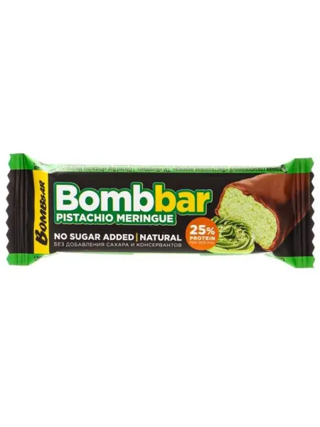 BombBar Батончик протеиновый глазированный 25% Фисташковая меренга
