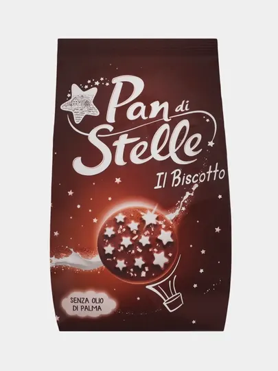 Печенье Mulino Bianco Pan Di Stelle шоколадное, с сахарными звездочками, 350 г