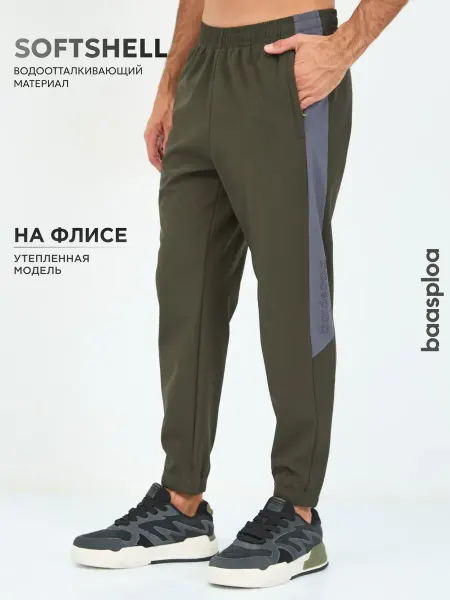 BAASPLOA Брюки утепленные спортивные штаны софтшелл на флисе