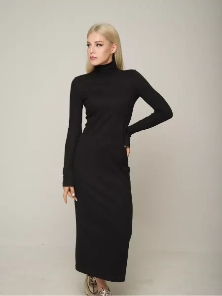 NOT ONLY FABRIC Женское платье водолазка трикотажное