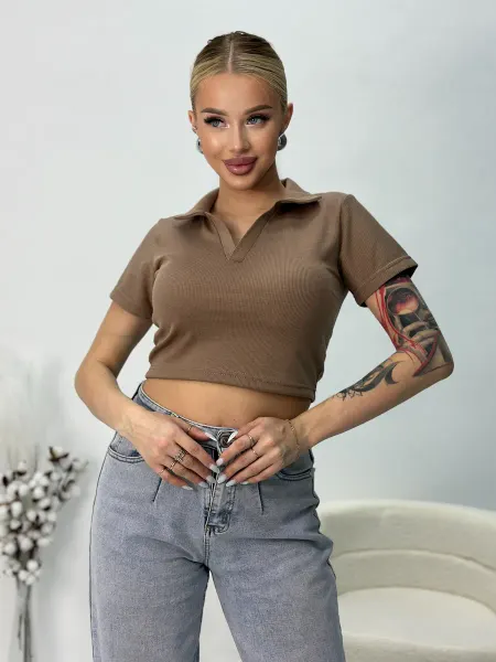 VOI-FASHION Футболка поло базовая хлопковая