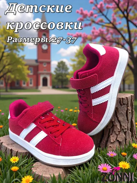 ZONNI Кроссовки кеды липучка на сменку и физкультуру