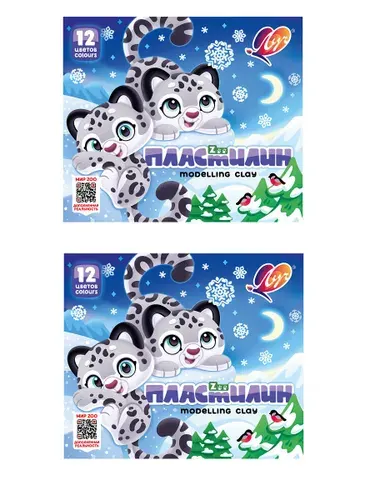 Луч Пластилин Zoo, 12 цветов, 180 гр, 2 уп