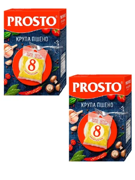 Prosto Крупа пшено, 8 пакетиков по 62,5 г, 2 шт