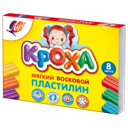 Пластилин Луч мягкий Кроха 8 цв.,25С 1551-08