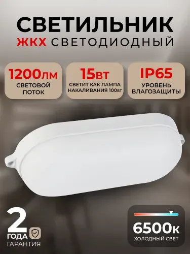 Cветодиодный светильник BT овал 15Вт/6500K/IP65 (SBL-BT15-65)