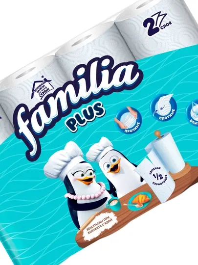 FAMILIA Бумажные полотенца двухслойные 4 рулона
