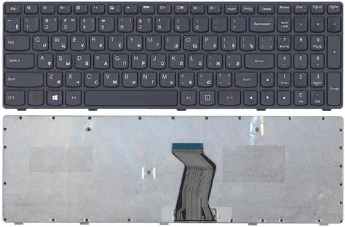 Клавиатура Lenovo G500, G505, G510, G700, G710 (черная) с чёрной рамкой