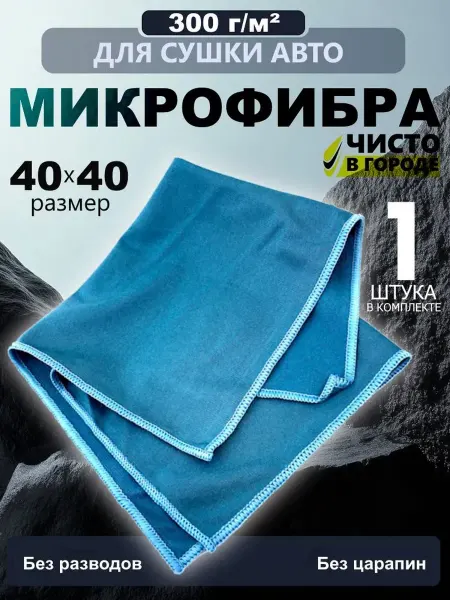 TOR Салфетка для автомобиля 40х40 см, антистатическая для стекла