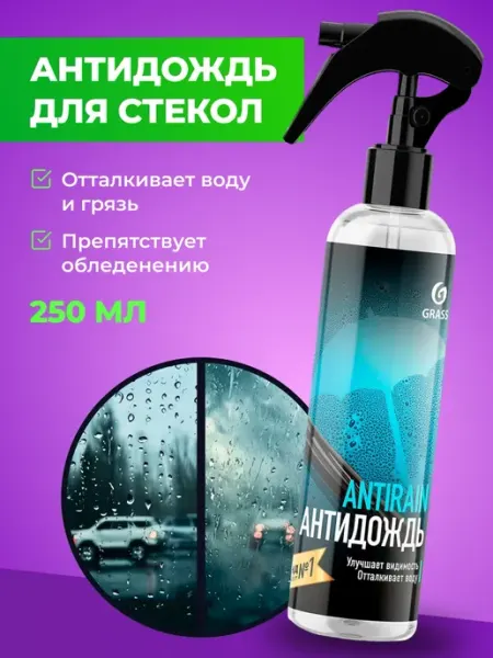 GRASS Антидождь для автомобиля для зеркал Antirain, 250 мл