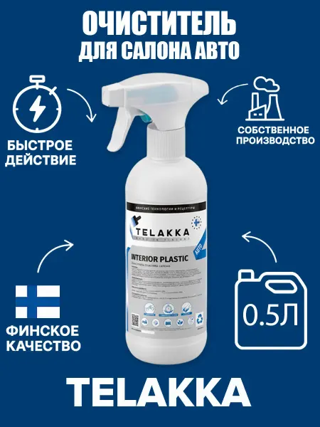 Телакка HOME Спрей-очиститель для пластиковых поверхностей в автомобиле