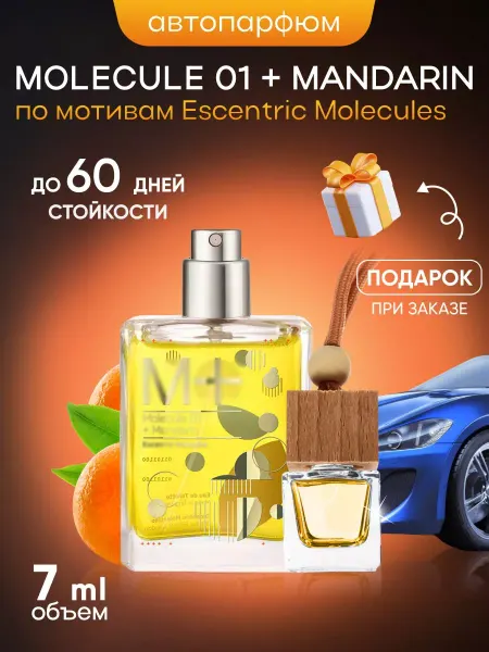 SkillFul&Market Ароматизатор для автомобиля Escentric Molecule 01 + Mandarin