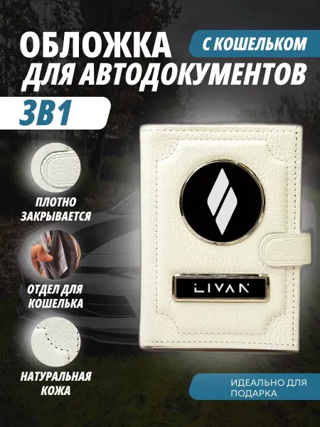 A-S AUTOSTYLE Обложка-портмоне для автодокументов и паспорт кошелёк Ливан