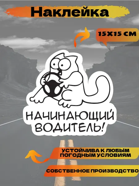 Наклейка на авто Начинающий водитель