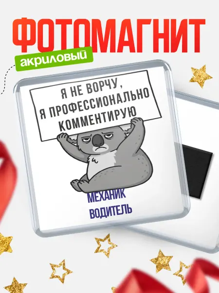 КлассныеШтучки Магнит механик водитель я не ворчу, я профессионально ком