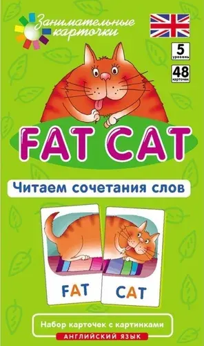 Клементьева Т.Б. Толстый кот (Fat Cat). Читаем сочетания слов. Level 5. Набор карточек / Английский язык уровень 5
