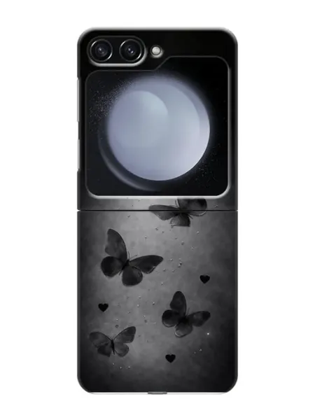 ChesnoCase Чехол на Samsung Galaxy Z Flip 5 черные бабочки