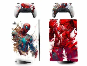 Наклейки Spider-Man на игровую приставку Sony PlayStation 5 FAT Digital (версия без дисковода)