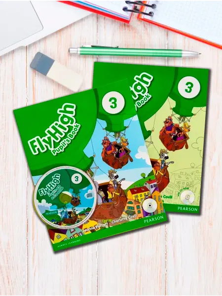 Fly High 3. КОМПЛЕКТ Учебник + Рабочая тетрадь + CD DVD