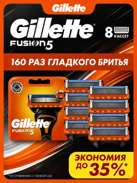 Кассеты для бритья Gillette Fusion 5, 12шт