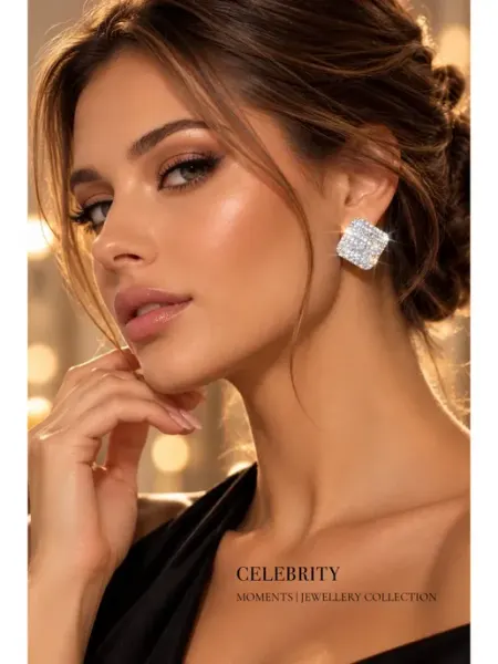 CELEBRITY ACCESSORIES Серьги бижутерия гвоздики стразы на выпускной