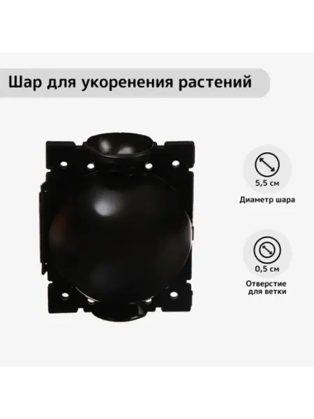 Greengo Шар для укоренения растений, 5.5 см, чёрный, 4 шт