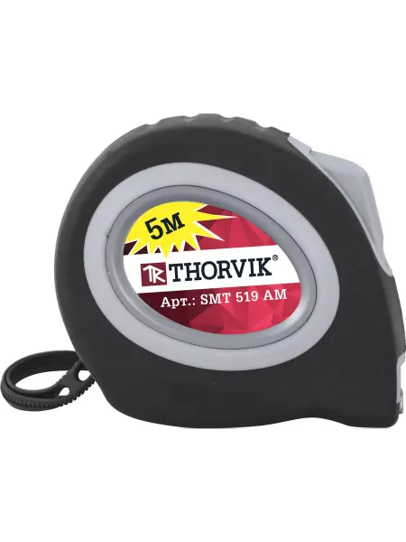 THORVIK Рулетка с магнитным захватом, в обрезиненном корпусе, 5 м
