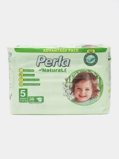 Подгузники PERLA NATURAL 5 JUNIOR 11-25 кг, 38 шт