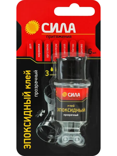 Клей СИЛА SEBL1-6 эпоксидный шприц BL-1 ШБ, 6мл