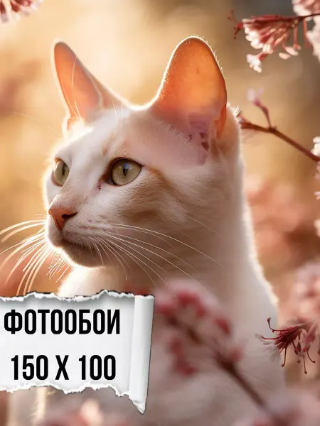Мастерок маркет Фотообои бумажные кошка