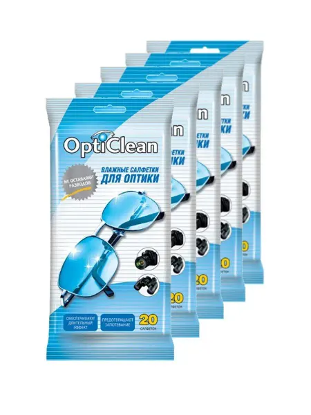 OptiClean Салфетки для оптики, 20 шт*5 уп