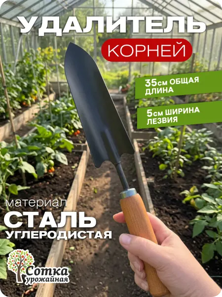 Урожайная сотка Корнеудалитель лопатка для удаления сорняков на огороде