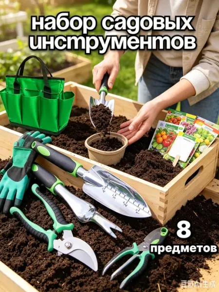 Набор садовых инструментов для огорода и сада