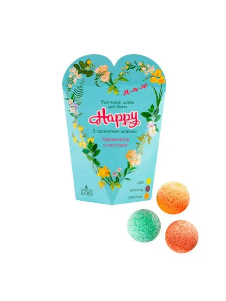 Laboratory KATRIN Набор бурлящих шаров Happy Заряжайся счастьем 3*40 г