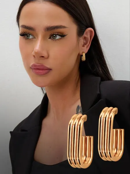 Beauty in details Серьги бижутерия гвоздики прямоугольные