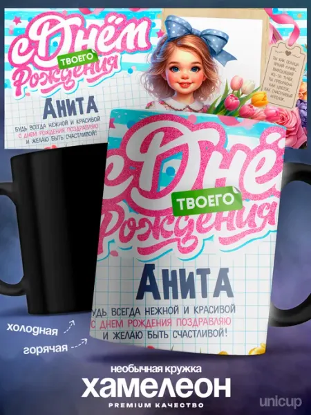 UniCup Кружка именная Анита с днем рождения