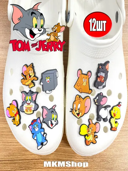MKMShop Джиббитсы для обуви клипсы сабо TOM and JERRY