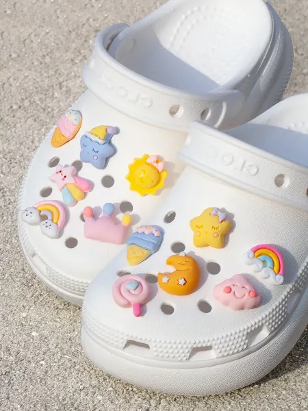 Jibba 12 штук джибитсы на crocs розовые