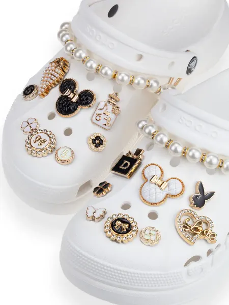 Jibba 16 штук джибитсы на crocs золотые