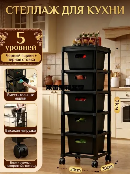 Стеллаж 5-этажный для кухни
