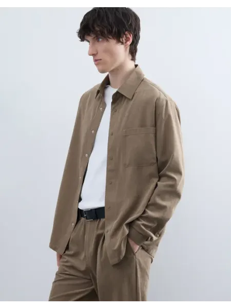 Gloria jeans Тёмно-серая рубашка из искусственной замши
