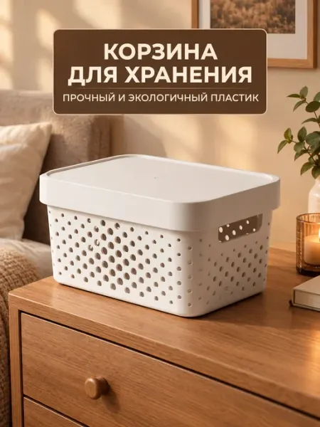 LlamasHouse Органайзер для хранения пластиковые с крышкой