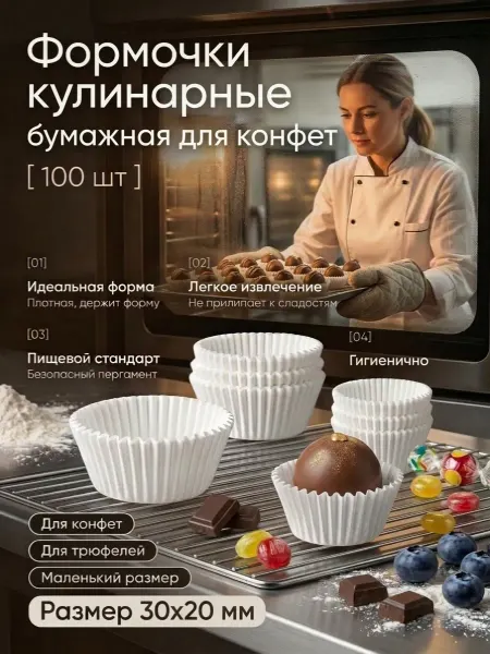 Гуслица Формочка кулинарная бумажная для конфет 200 шт