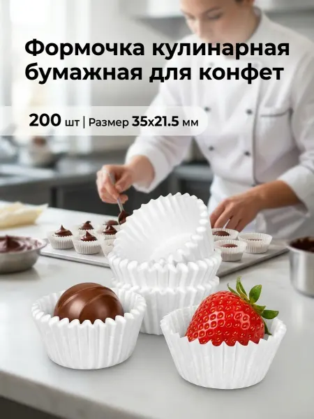 Полезное для Кухни Формочка кулинарная бумажная для конфет 100 шт