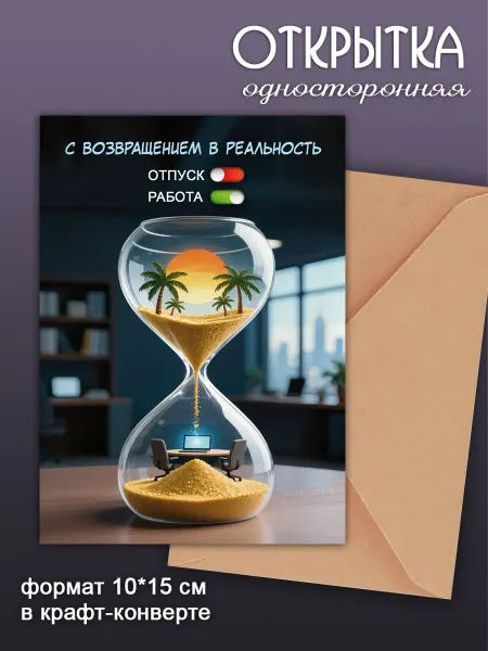 Открытка с возвращением из отпуска коллеге
