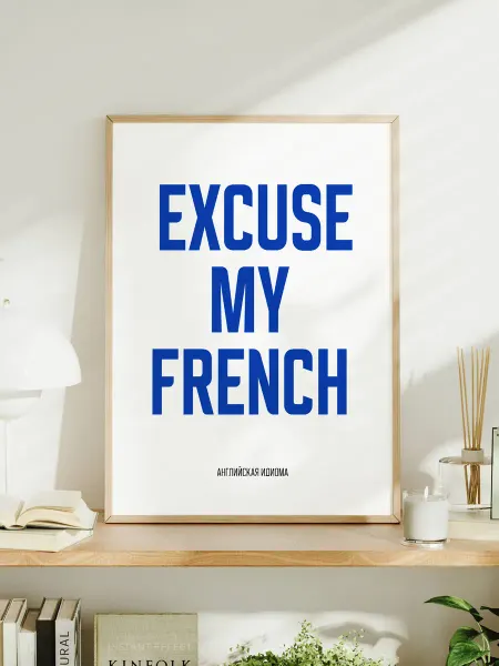 Мотивационный постер с надписью "Excuse My French"