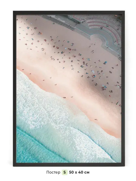NIPPON PRINTS Фото-постер океан и пляж 50 x 40 см в тубусе